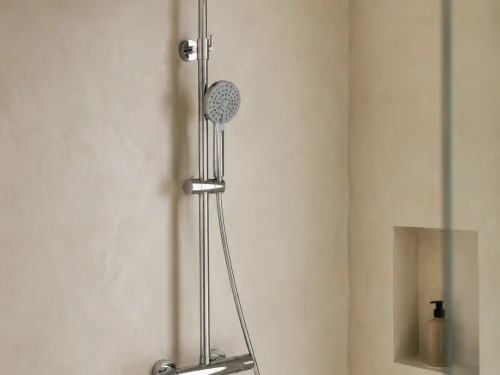 Modern concealed shower system for luxury bathroom